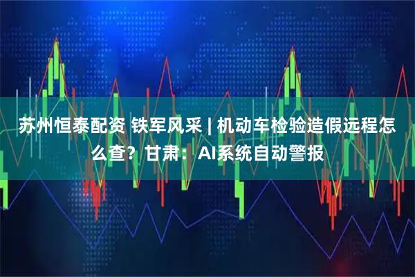 苏州恒泰配资 铁军风采 | 机动车检验造假远程怎么查？甘肃：AI系统自动警报