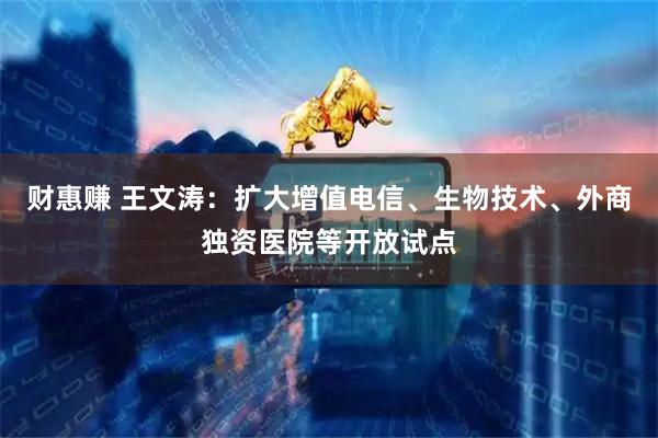 财惠赚 王文涛：扩大增值电信、生物技术、外商独资医院等开放试点