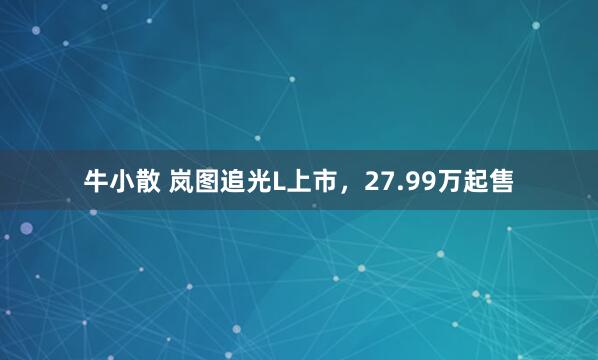 牛小散 岚图追光L上市，27.99万起售