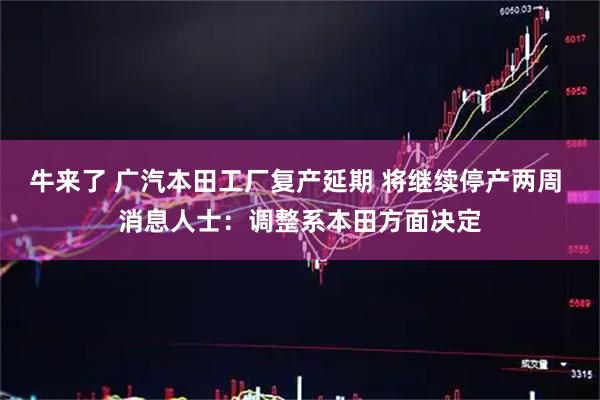 牛来了 广汽本田工厂复产延期 将继续停产两周 消息人士：调整系本田方面决定
